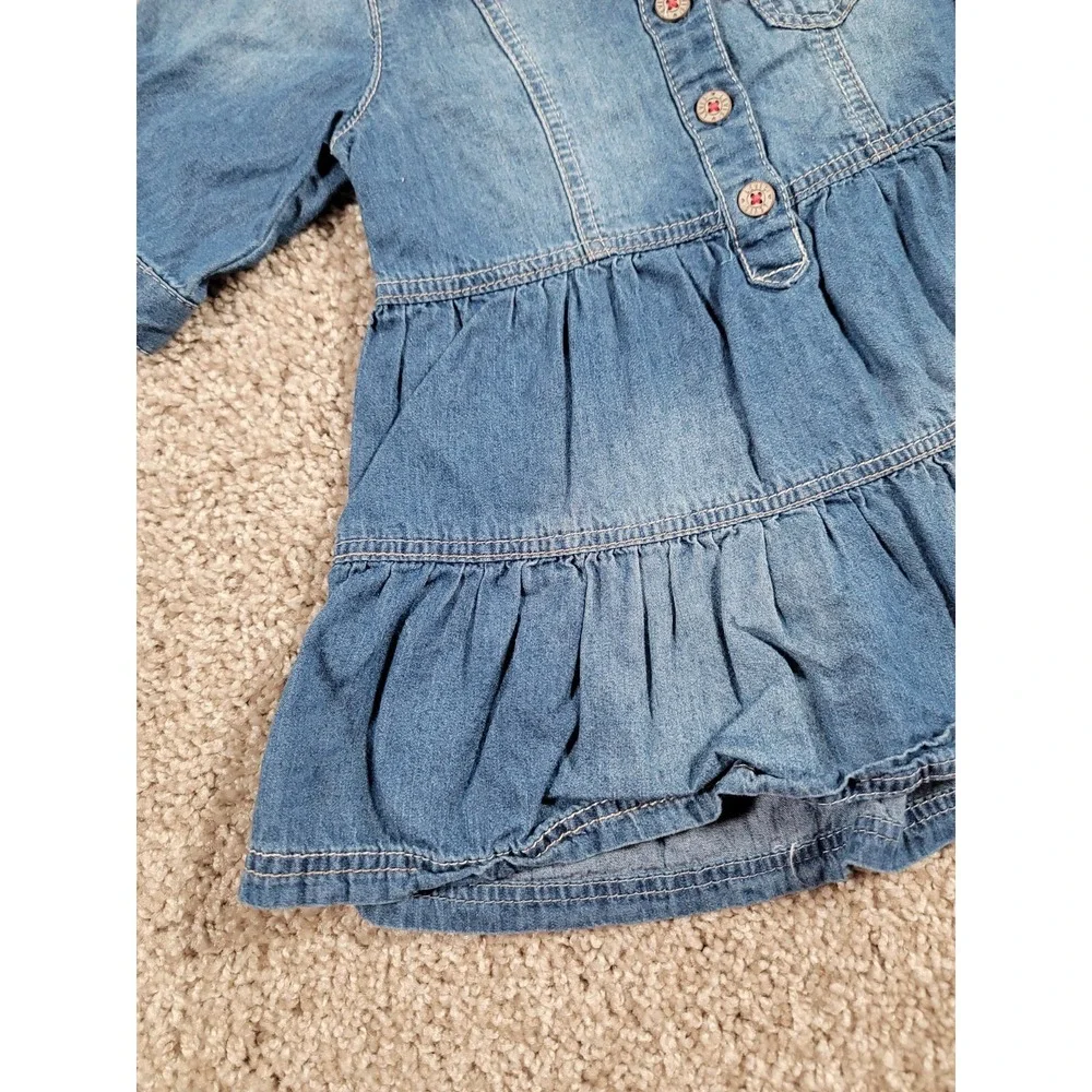 Levi's 6-9 Months Baby Girl Denim Dress Western Chambray Vintage Y2K Pocket CUTE